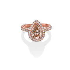 2,51 ct Birnenform natürlicher Diamant in 18k Rose Gold Ring