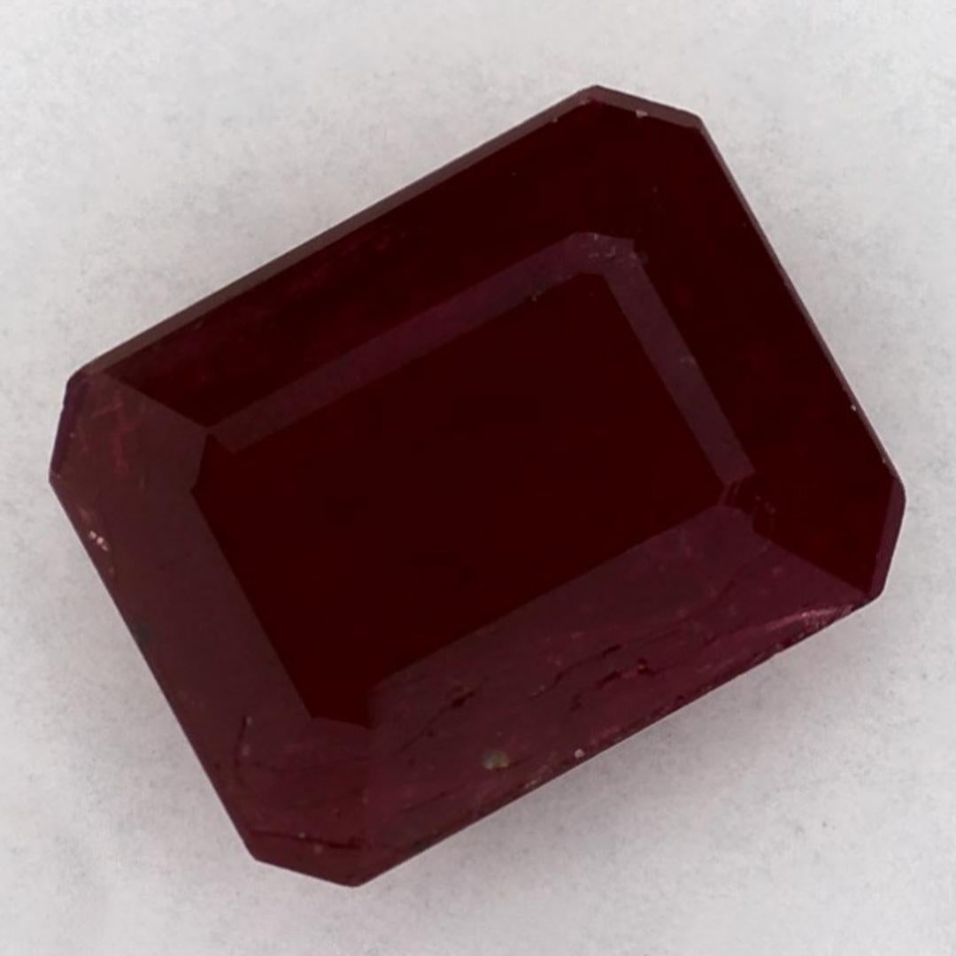 2.51 Ct Ruby Octagon Cut Loose Gemstone In New Condition In Fort Lee, NJ
