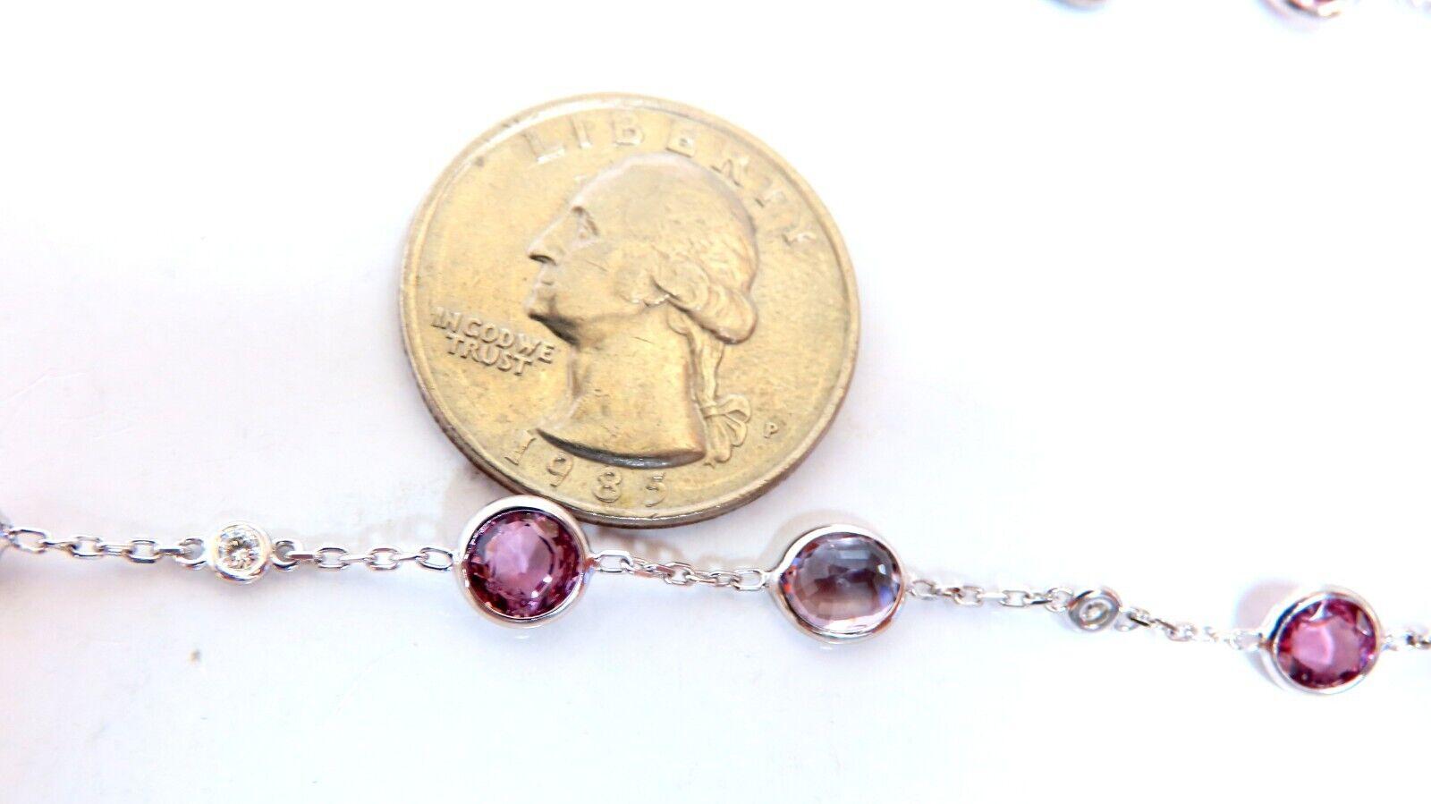 25,10 carati di spinello naturale multicolore con diamanti, collana da 25 pollici in oro 14kt In condizioni Nuovo in vendita a New York, NY