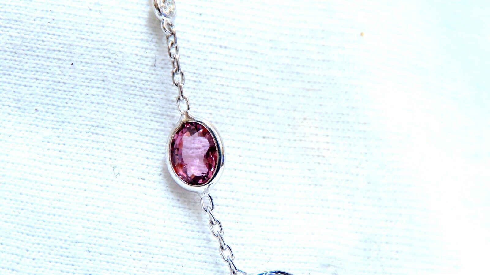 da uomo o donna 25,10 carati di spinello naturale multicolore con diamanti, collana da 25 pollici in oro 14kt in vendita