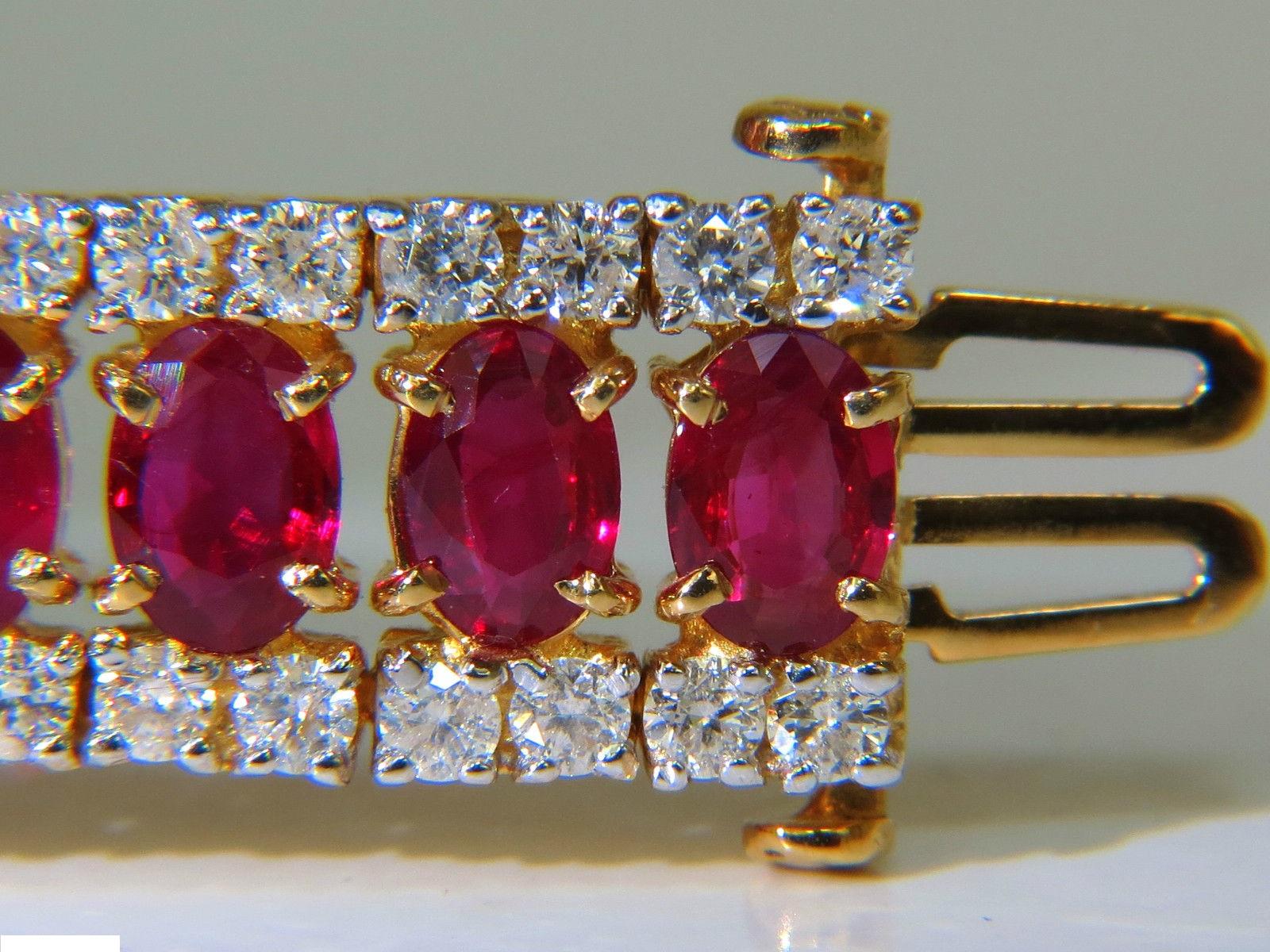 25.13 Carat Natural Fine Ruby Diamonds Bracelet Classic Multirow For Sale 6
