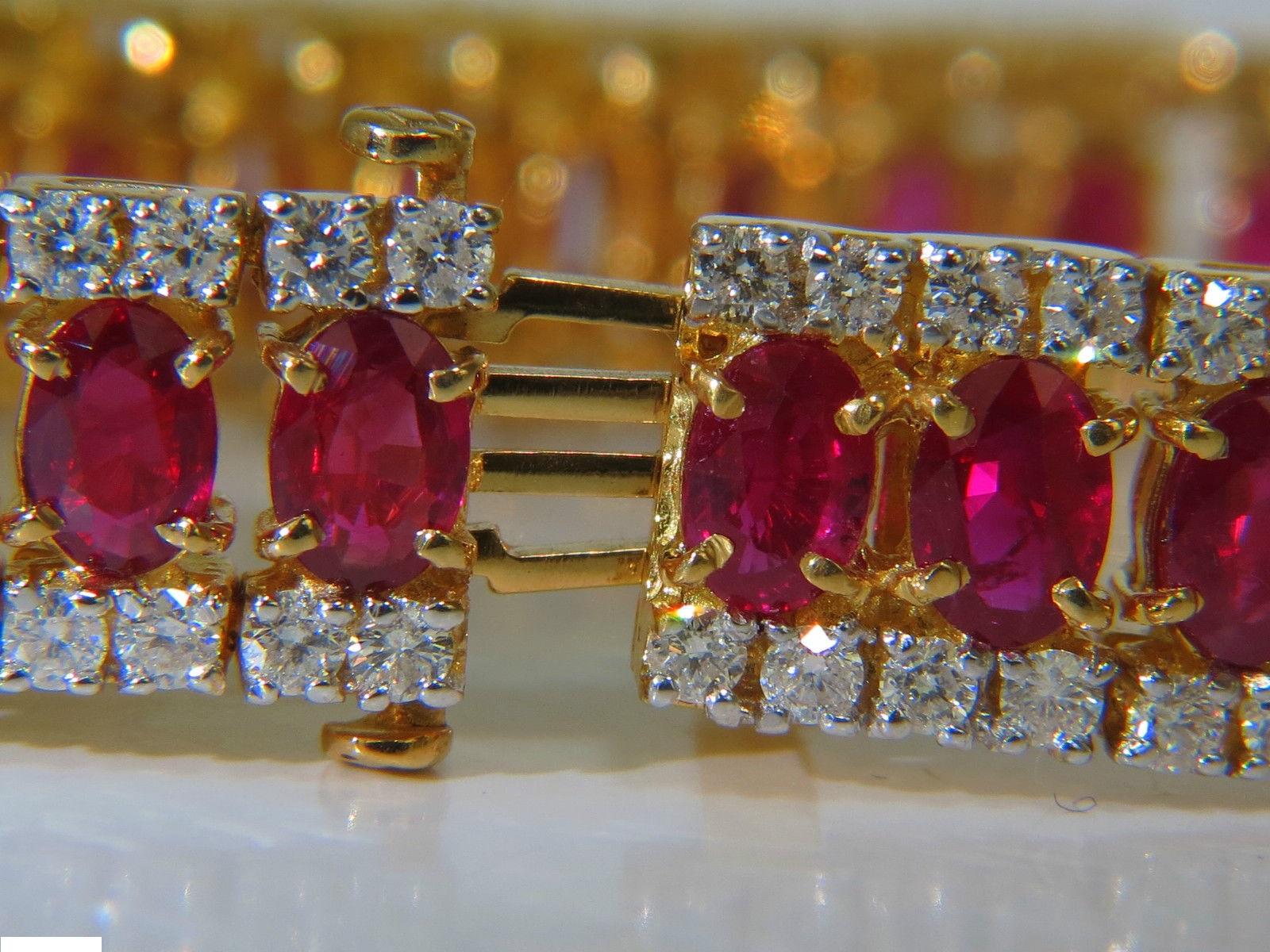 Bracelet classique à plusieurs rangées de diamants en rubis fin naturel de 25,13 carats en vente 7