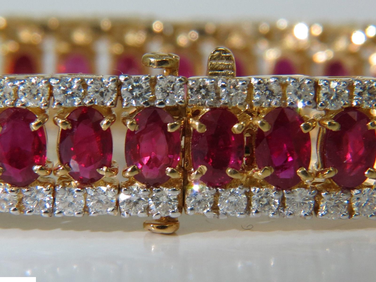 Bracelet classique à plusieurs rangées de diamants en rubis fin naturel de 25,13 carats en vente 8