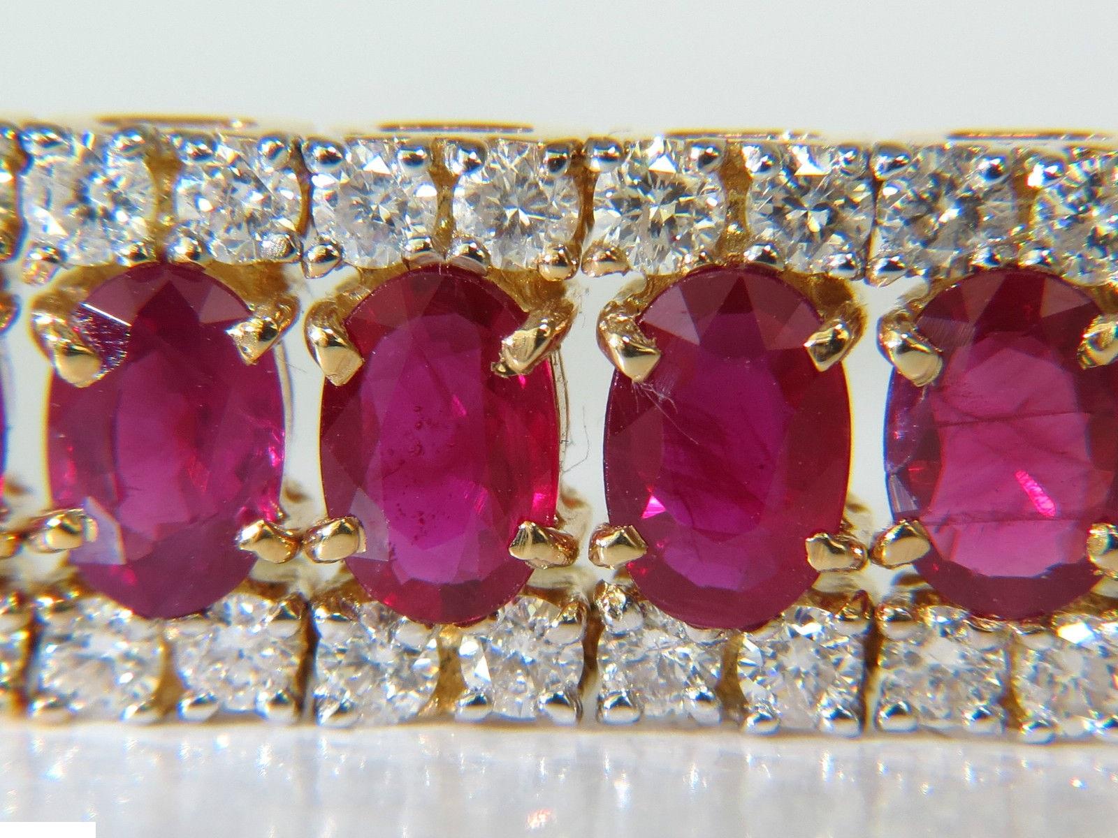 25.13 Carat Natural Fine Ruby Diamonds Bracelet Classic Multirow For Sale 1
