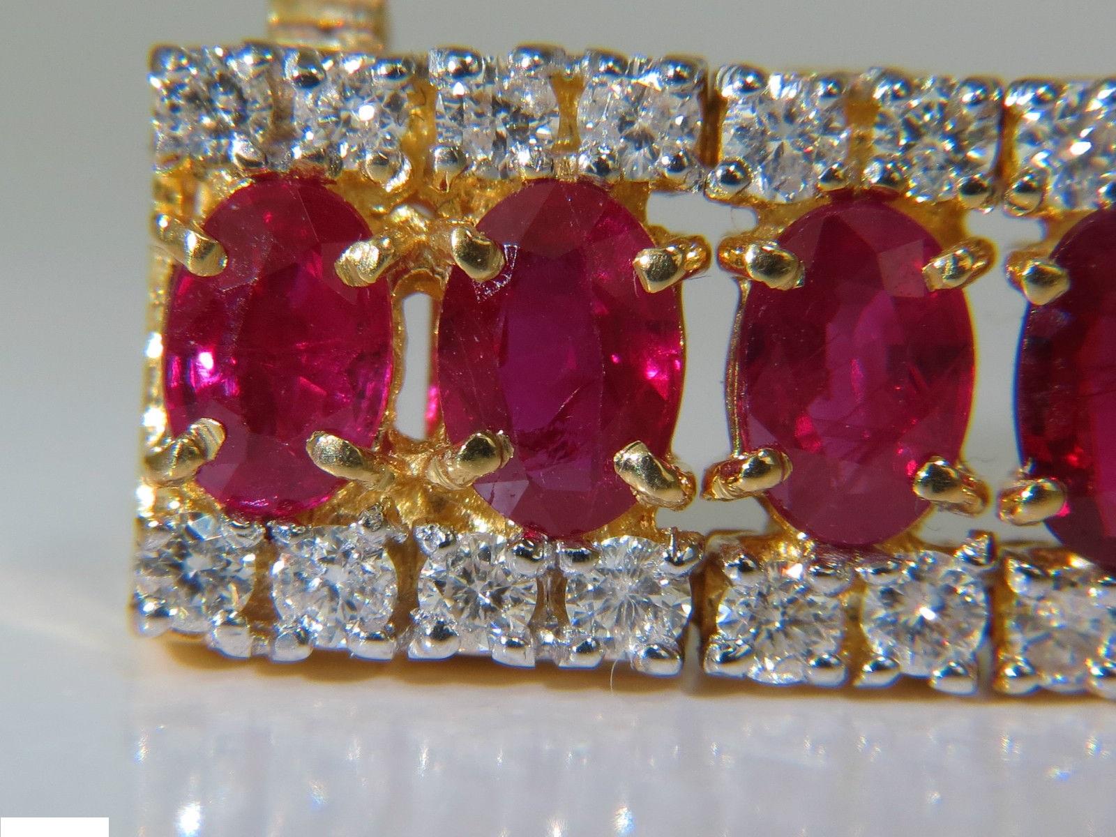 25.13 Carat Natural Fine Ruby Diamonds Bracelet Classic Multirow For Sale 2