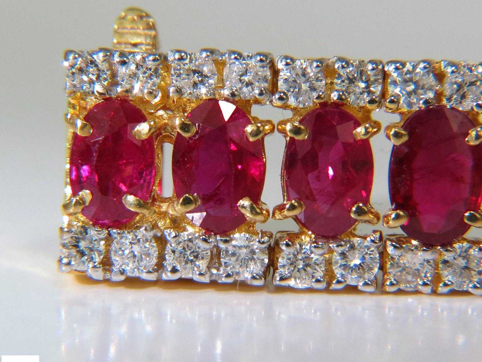 Bracelet classique à plusieurs rangées de diamants en rubis fin naturel de 25,13 carats en vente 3
