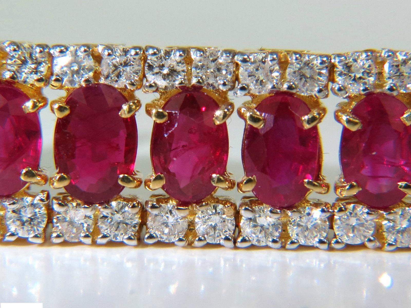 25.13 Carat Natural Fine Ruby Diamonds Bracelet Classic Multirow For Sale 4