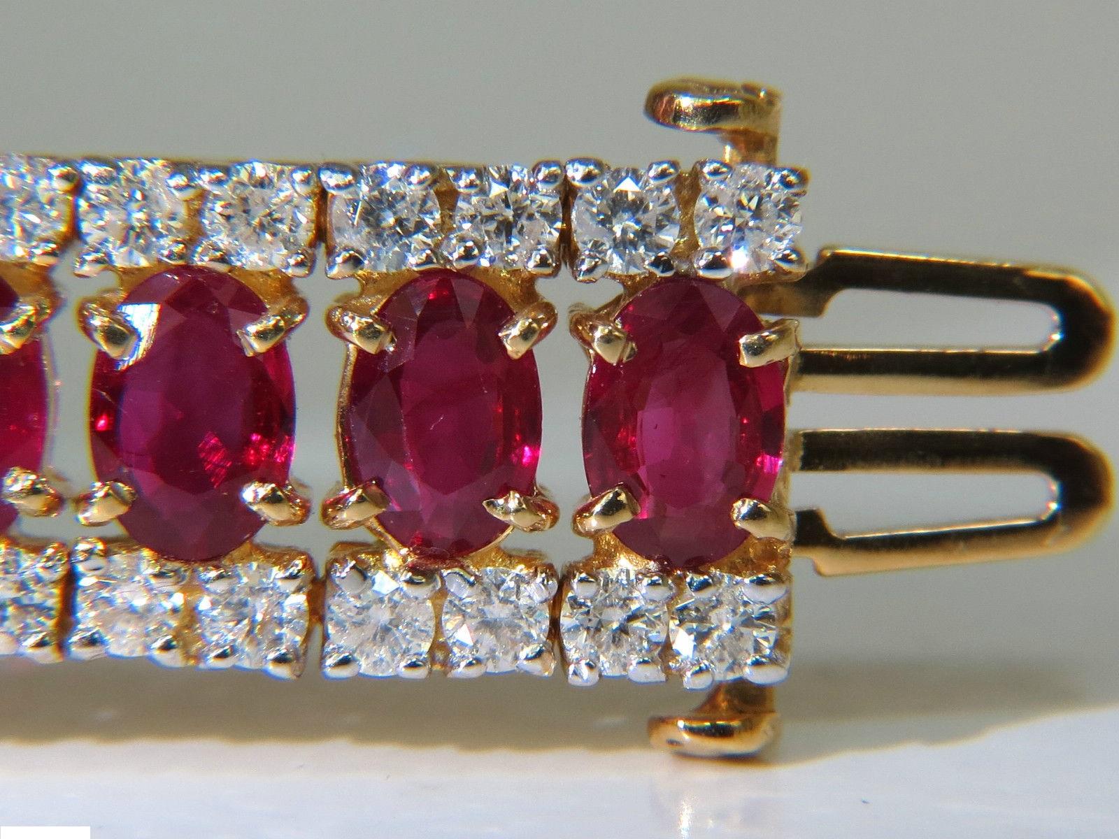 25.13 Carat Natural Fine Ruby Diamonds Bracelet Classic Multirow For Sale 5