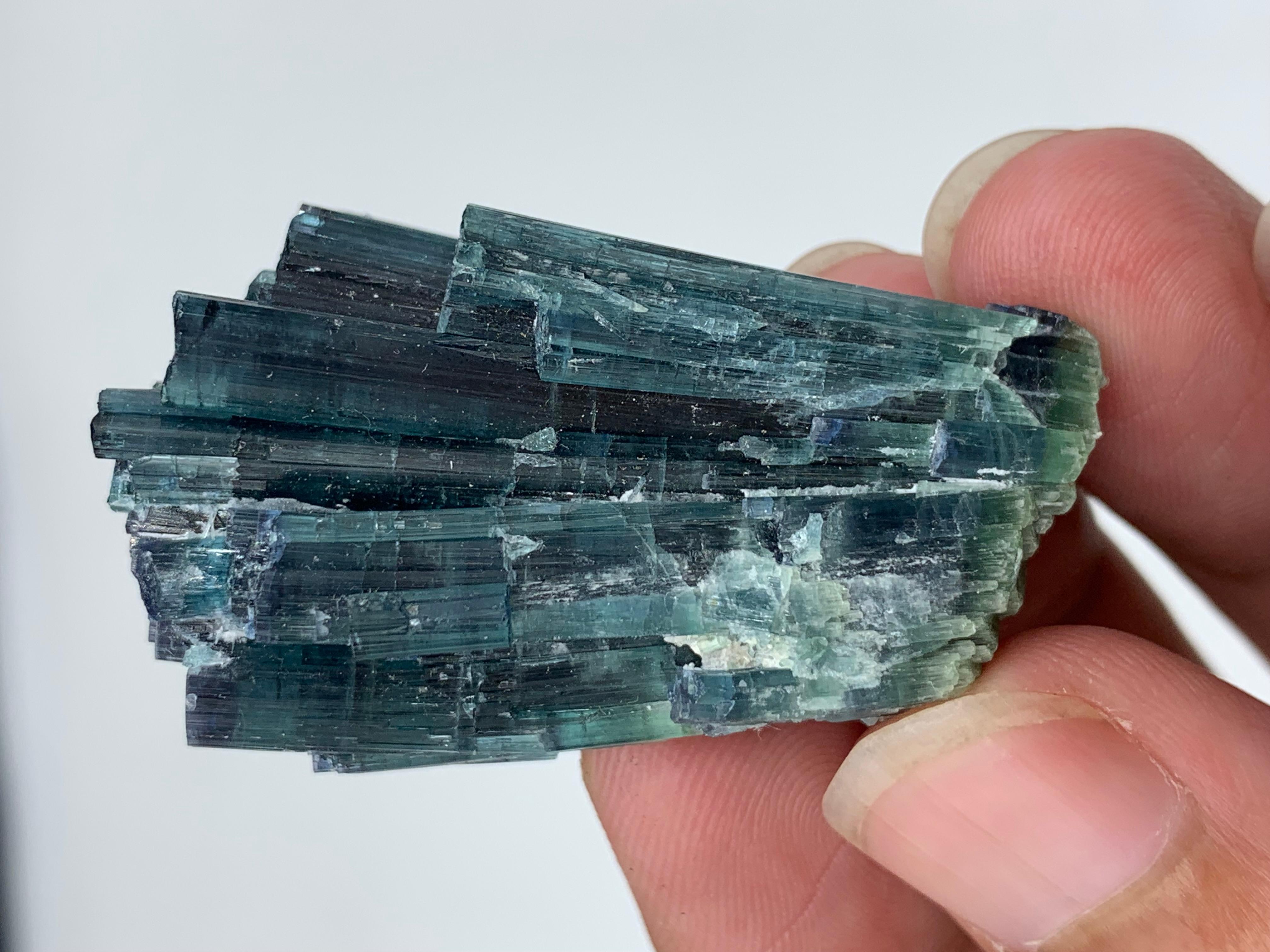 25.15 Gram Amazing Indicolite Blue Tourmaline Cluster From Kunar, Afghanistan  For Sale 4