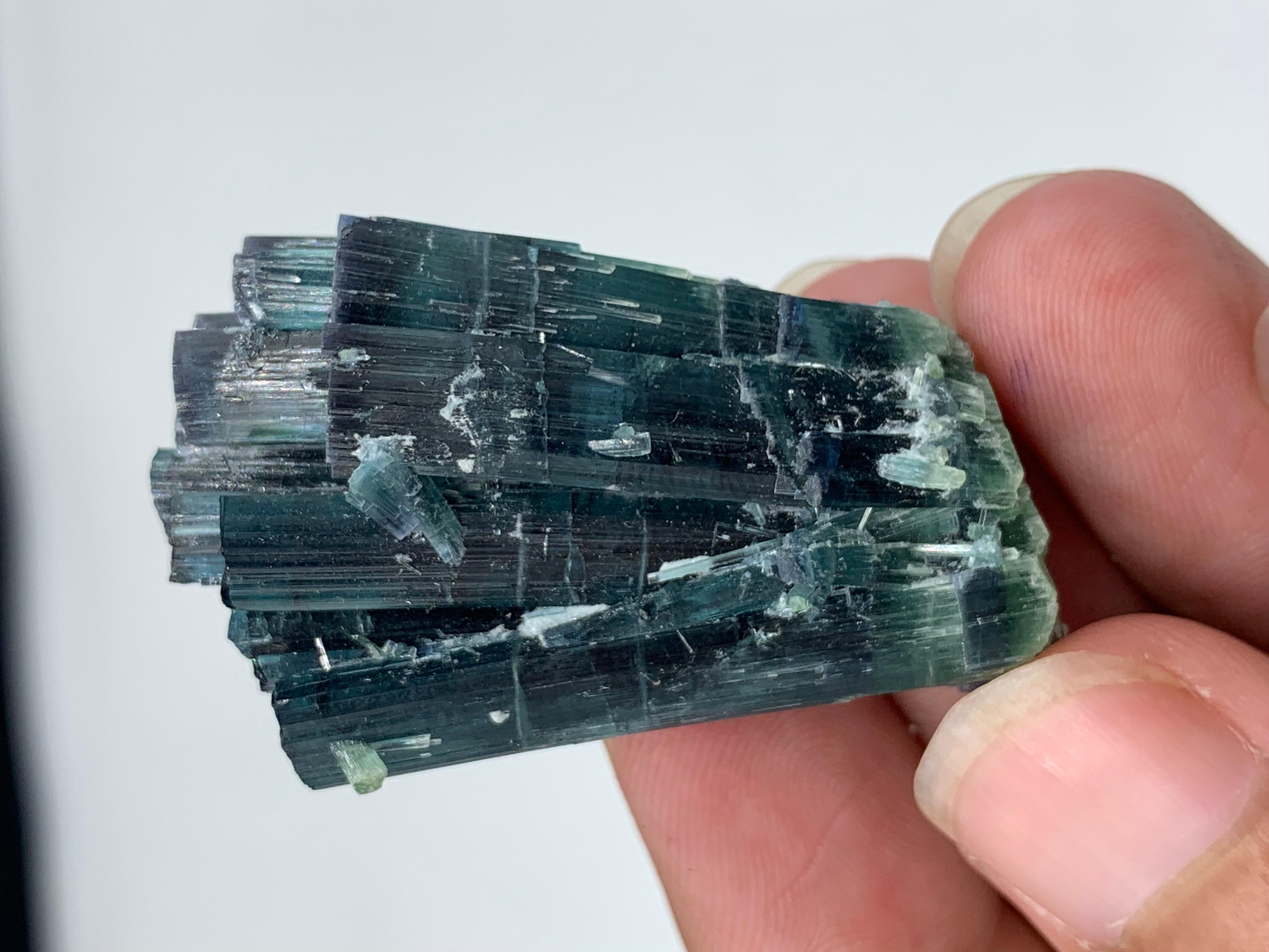 25.15 Gram Amazing Indicolite Blue Tourmaline Cluster From Kunar, Afghanistan  For Sale 6