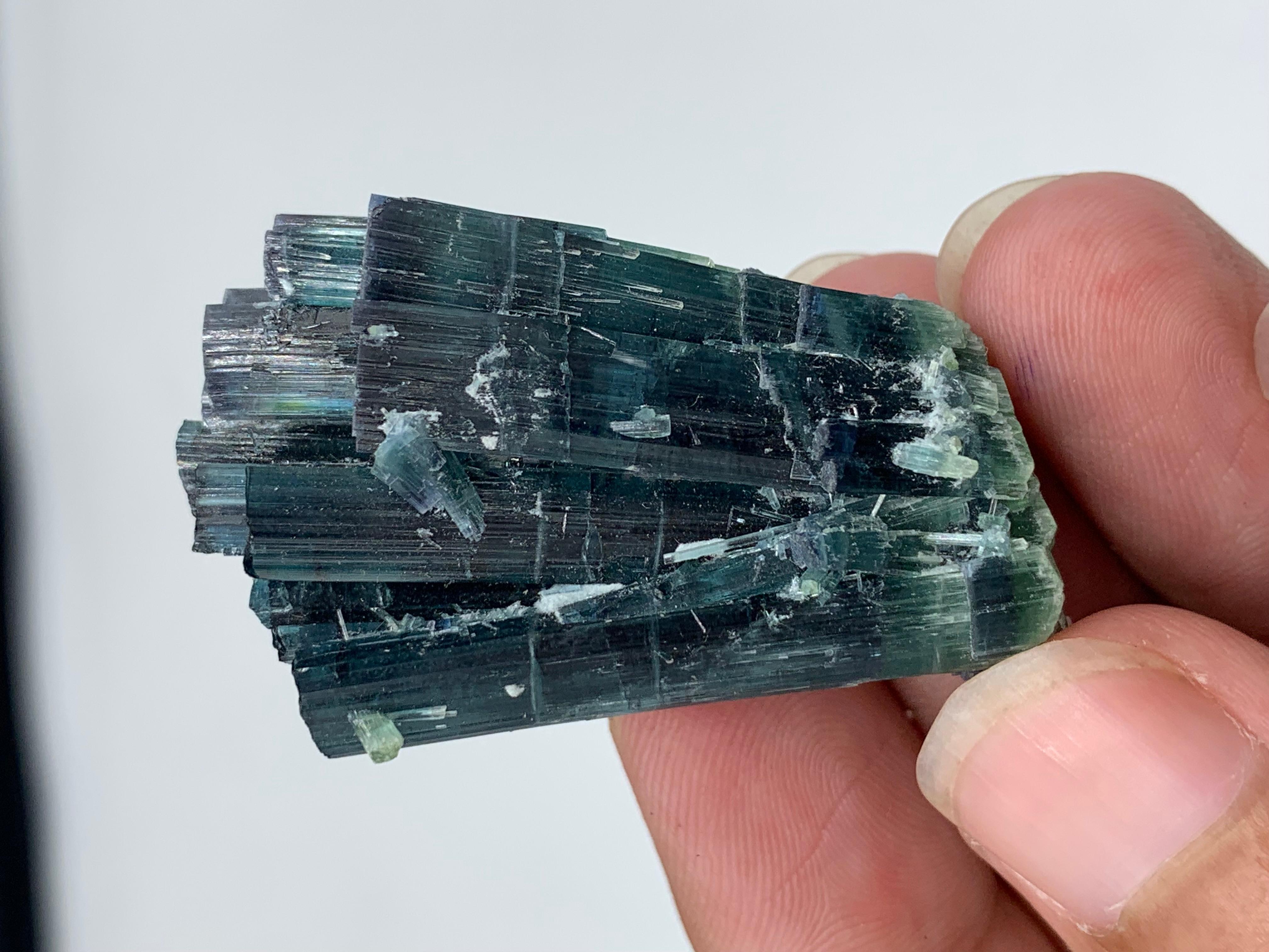 25.15 Gram Amazing Indicolite Blue Tourmaline Cluster From Kunar, Afghanistan  For Sale 7