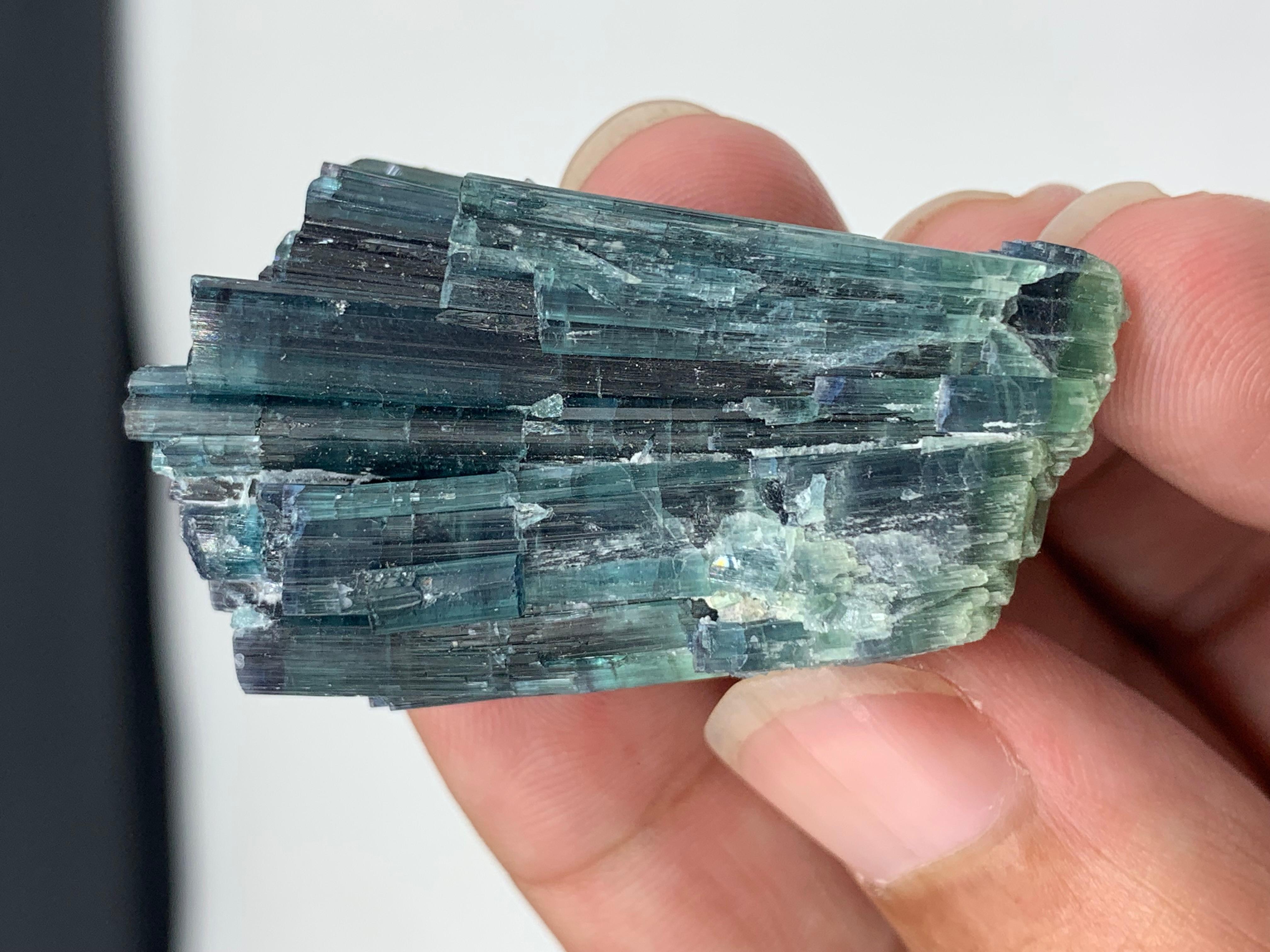 25.15 Gram Amazing Indicolite Blue Tourmaline Cluster From Kunar, Afghanistan  For Sale 9