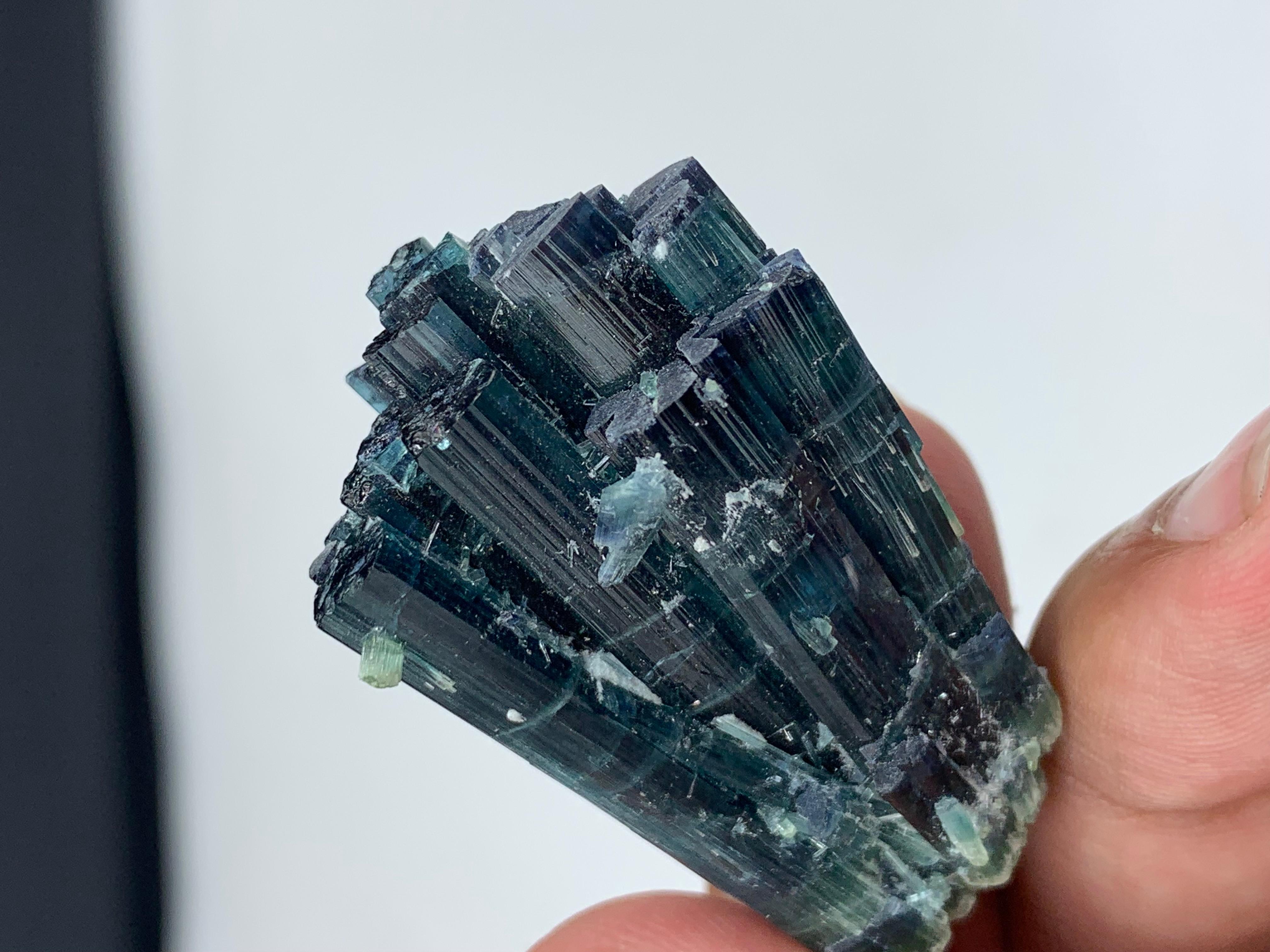 25.15 Gram Amazing Indicolite Blue Tourmaline Cluster From Kunar, Afghanistan  For Sale 11
