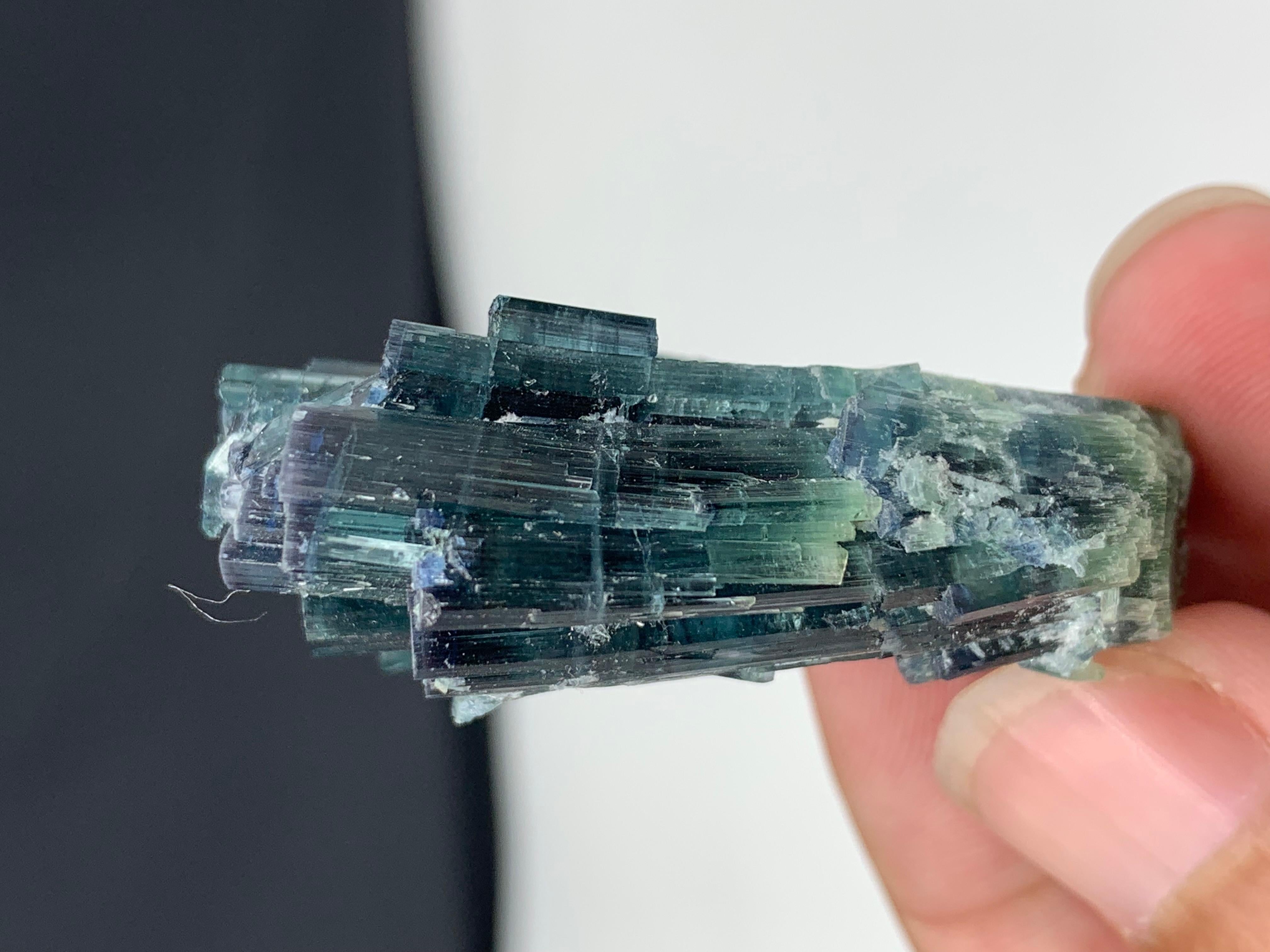 25.15 Gram Amazing Indicolite Blue Tourmaline Cluster From Kunar, Afghanistan  For Sale 1
