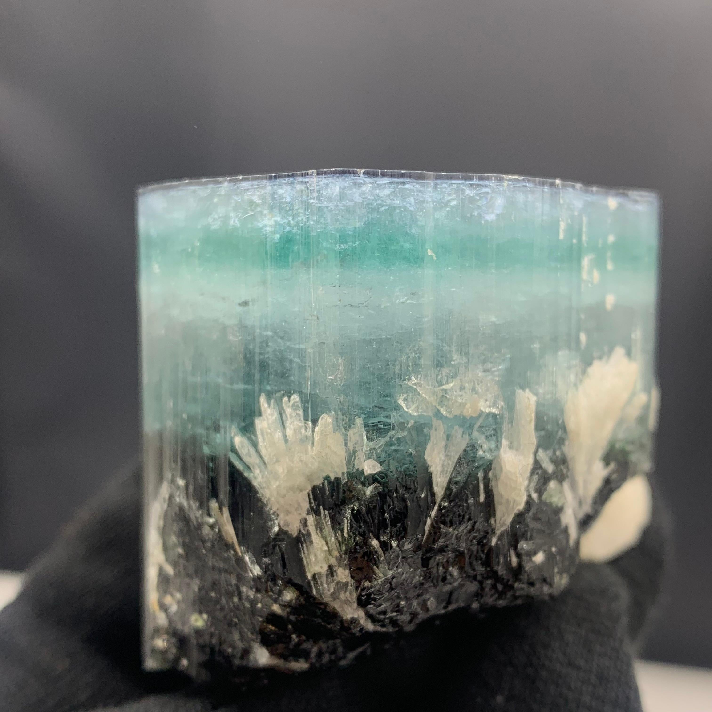 Rock Crystal 251.51 Gram Amazing Tri Color Tourmaline Specimen from Kunar, Afghanistan For Sale