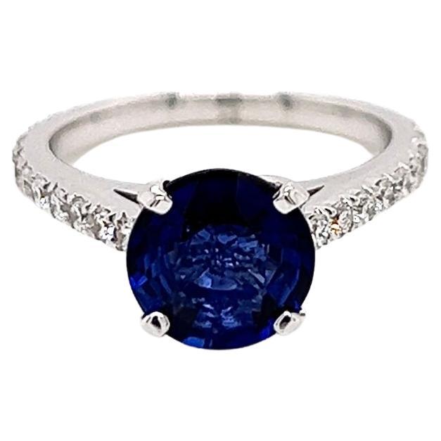 2.51 Carat Sapphire Diamond Engagement Ring