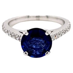 2.51 Carat Sapphire Diamond Engagement Ring