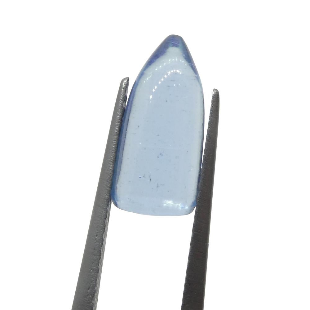 2.51ct Bullet Cabochon Blue Aquamarine from Brazil In New Condition For Sale In Toronto, Ontario