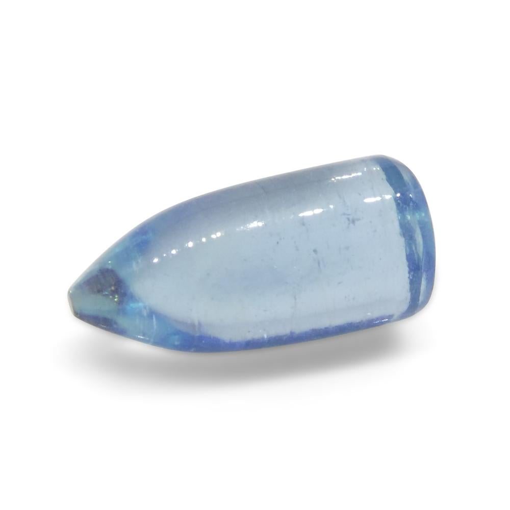 2.51ct Bullet Cabochon Blue Aquamarine from Brazil For Sale 1