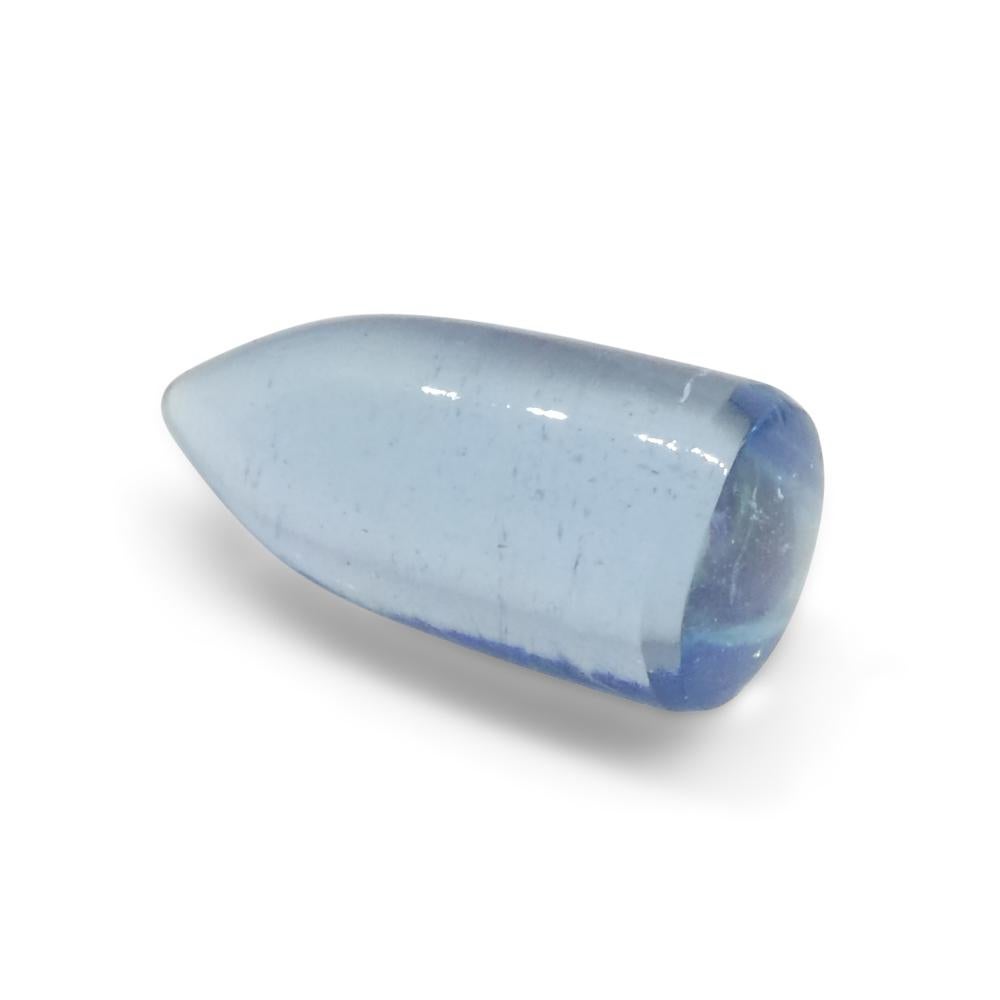 2.51ct Bullet Cabochon Blue Aquamarine from Brazil For Sale 2