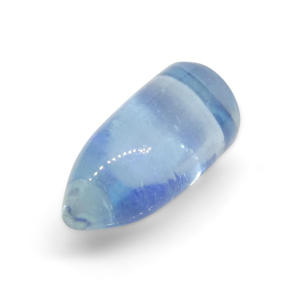 2.51ct Bullet Cabochon Blue Aquamarine from Brazil For Sale 3