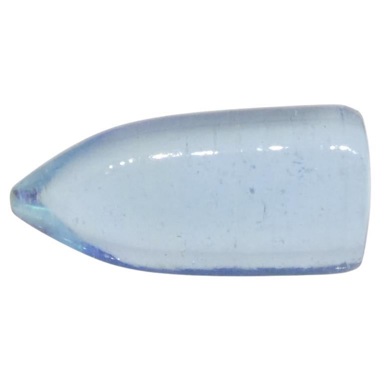 2.51ct Bullet Cabochon Blue Aquamarine from Brazil For Sale