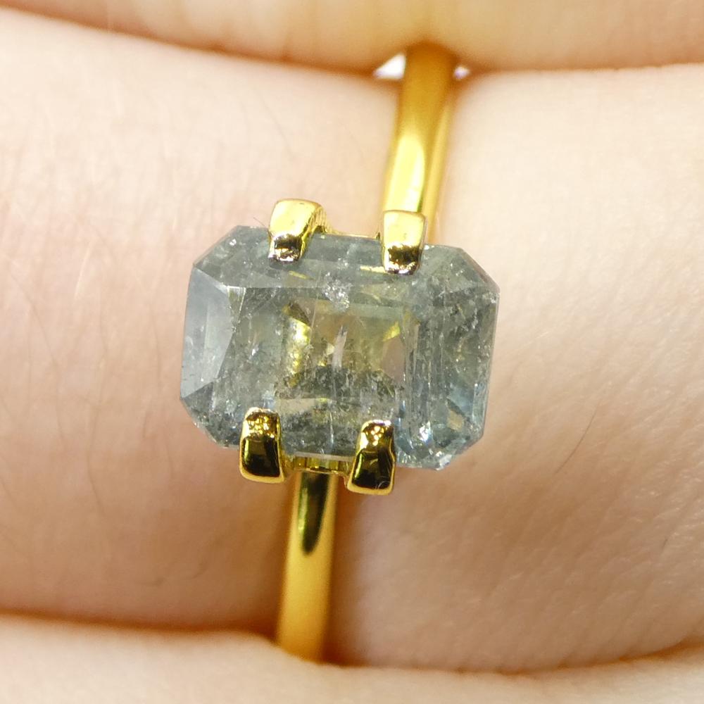2,51 Karat Achteckiger/Emerald-Schliff Grüner-Blauer Teal-Saphir aus Tansania, unerhitzt im Angebot 7