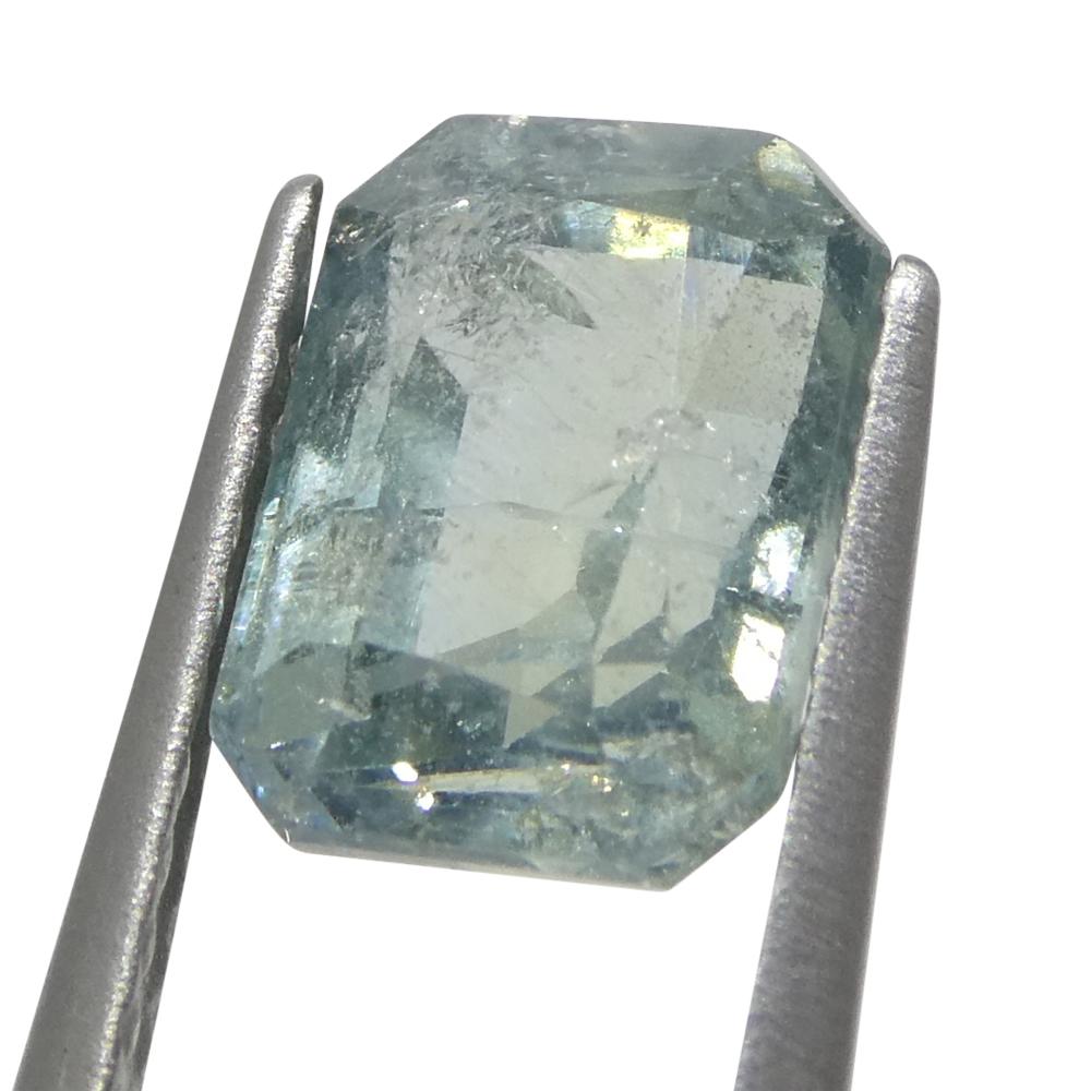 2,51 Karat Achteckiger/Emerald-Schliff Grüner-Blauer Teal-Saphir aus Tansania, unerhitzt (Smaragdschliff) im Angebot