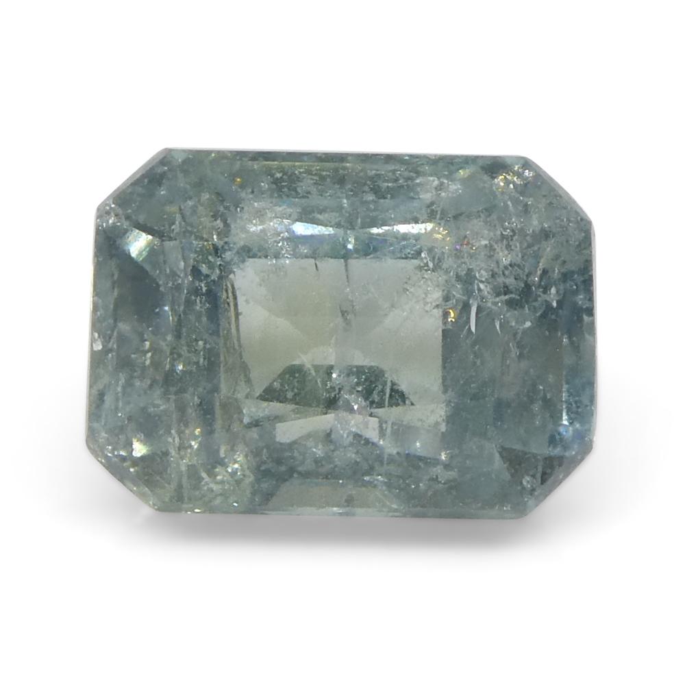 2,51 Karat Achteckiger/Emerald-Schliff Grüner-Blauer Teal-Saphir aus Tansania, unerhitzt im Angebot 1