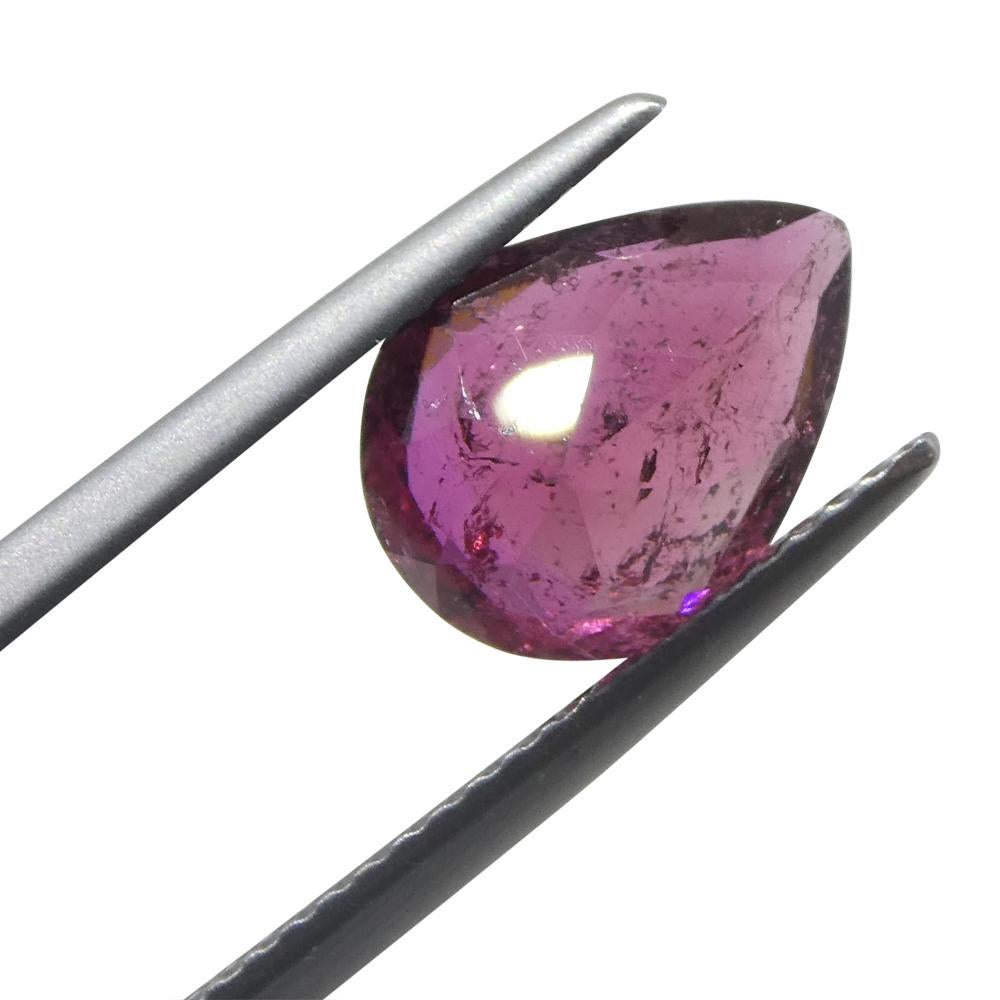 Women's or Men's 2.51ct Pear Pink Tourmaline from Brazil For Sale
