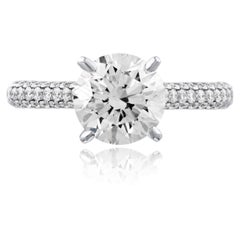 2.51ct Platinum Round Cut Natural Diamond Engagement Ring
