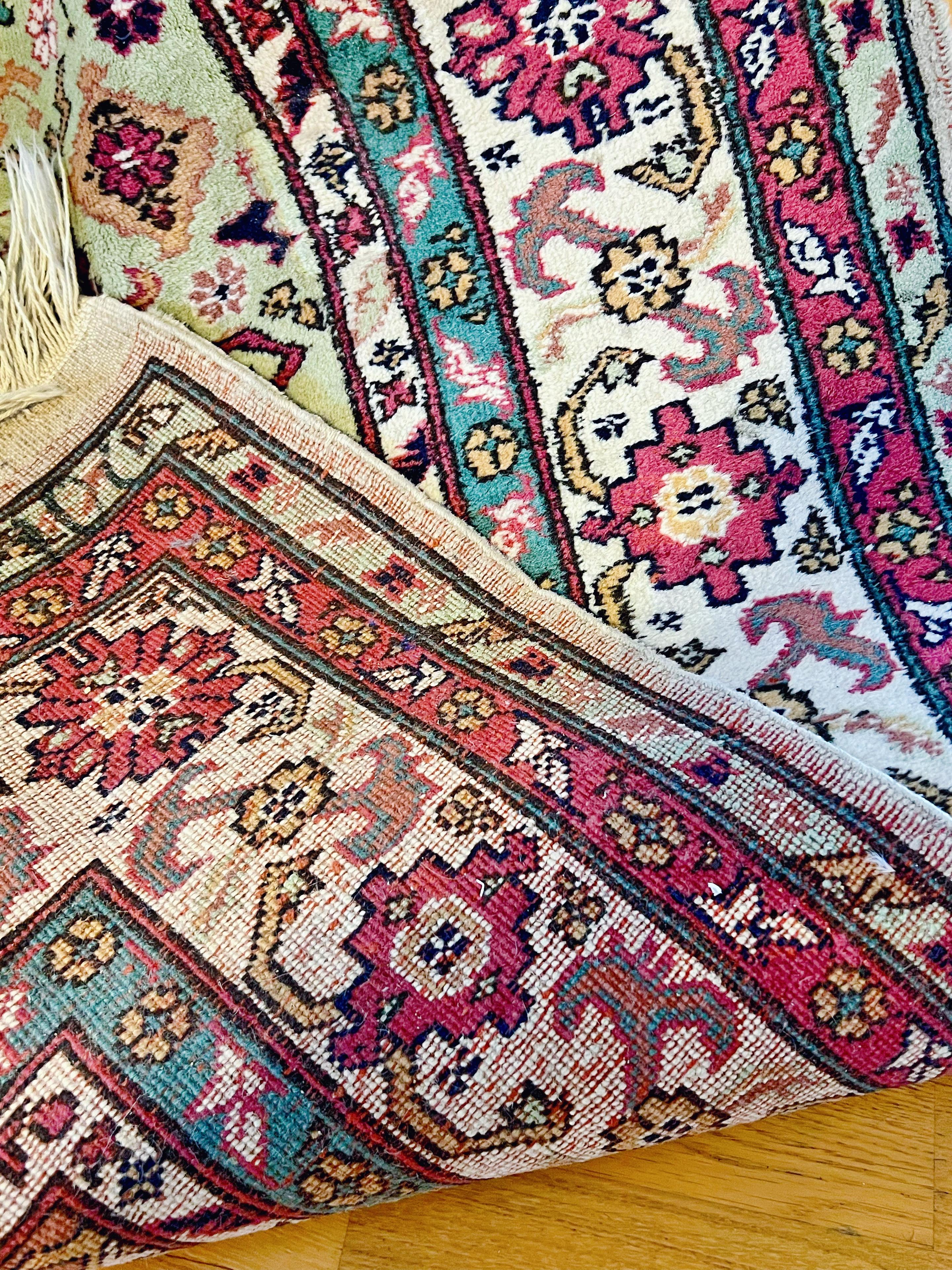 251x148cm Alfombra persa de lana anudada a mano / Alfombra de cocina, ca. 1920/30s Anudado a mano en venta