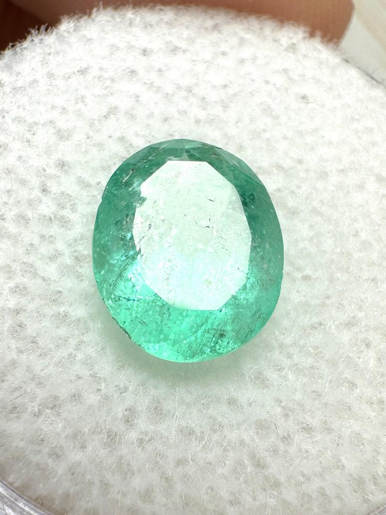 2,52 Quilates 10x8 Esmeralda Colombiana Verde Azulado Terroso - Gema Mayo Talla Ovalada Moderno en venta
