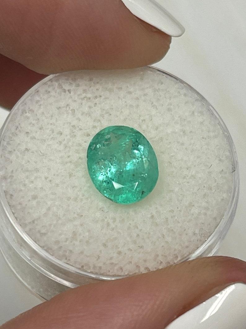 2,52 Quilates 10x8 Esmeralda Colombiana Verde Azulado Terroso - Gema Mayo Talla Ovalada en Nuevo estado para la venta en Jupiter, FL