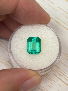 2.52 Carat 9.4x7.6 Glowing Classic Colombian Emerald - Emerald Cut May