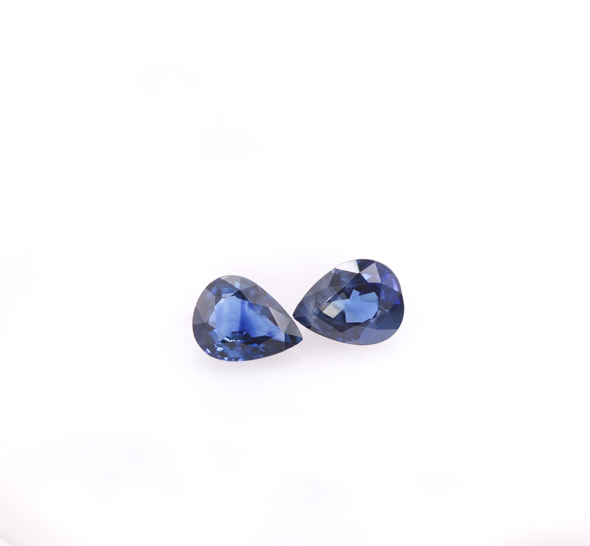 Saphir bleu 2,52 carats, pierre précieuse non sertie en forme de poire, 8 x 6 mm Neuf - En vente à Columbus, OH