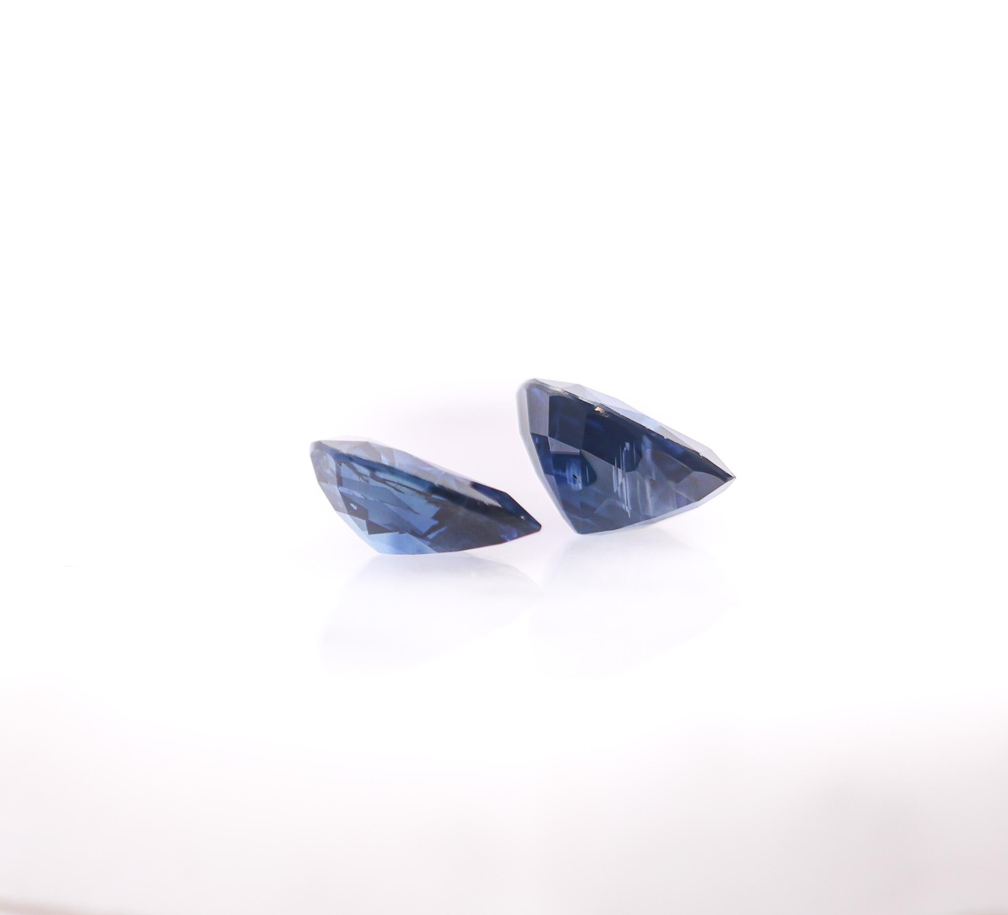 Saphir bleu 2,52 carats, pierre précieuse non sertie en forme de poire, 8 x 6 mm en vente 1