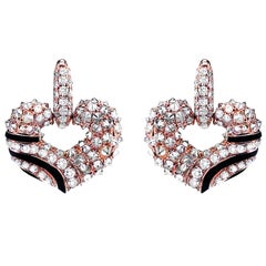 2.52 Carat Diamond Onyx Party Wear Art Deco Style Dangle Earring