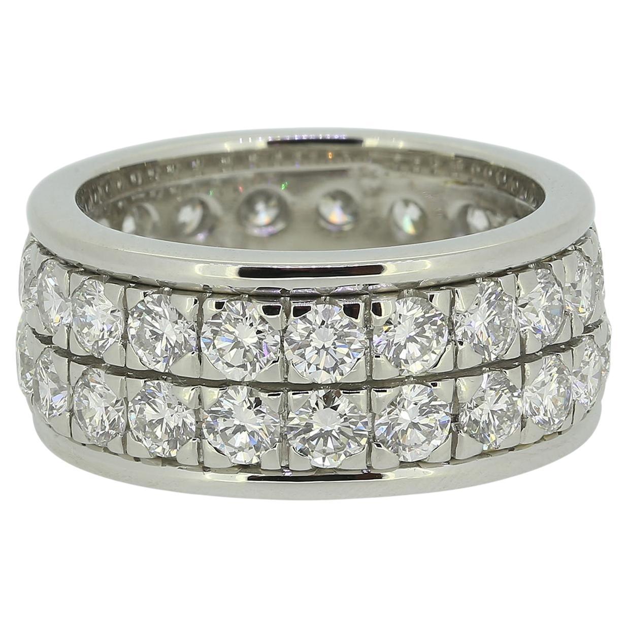 2.52 Carat Diamond Two-Row Eternity Ring For Sale