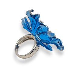 2.52 Carat Diamond White Gold Blue Ring