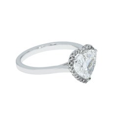 2.52 Carat Heart Shape Diamond Ring Brilliant White 18K Gold Effortless Elegance