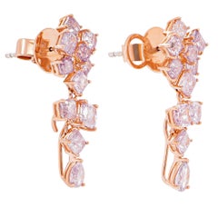 2.52 Carat Pink Diamond Rare 18K Mono Tone Earring