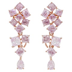 2.52 Carat Pink Diamond Rare 18K Mono Tone Earring