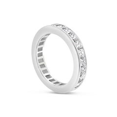 2.52 Carat Total Weight Princess Cut Diamond Platinum Eternity Band