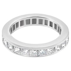 2.52 Carat Total Weight Princess Cut Diamond Platinum Eternity Band