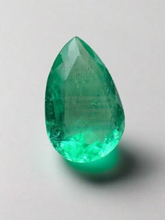 Esmeralda colombiana verde vibrante de 2,52 quilates - Gema natal de mayo talla pera