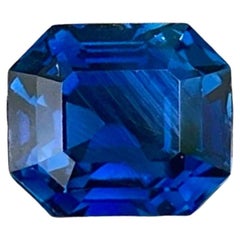 2.52 carats Loose Vivid Blue Sapphire Stone Emerald Cut Natural Sri Lankan Gem