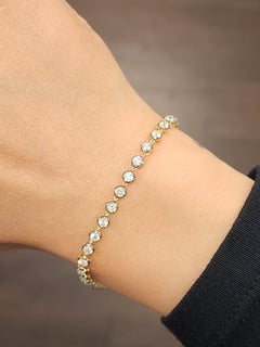 2,52 Karat Diamanten pro Yard Tennisarmband aus 14k Gelbgold