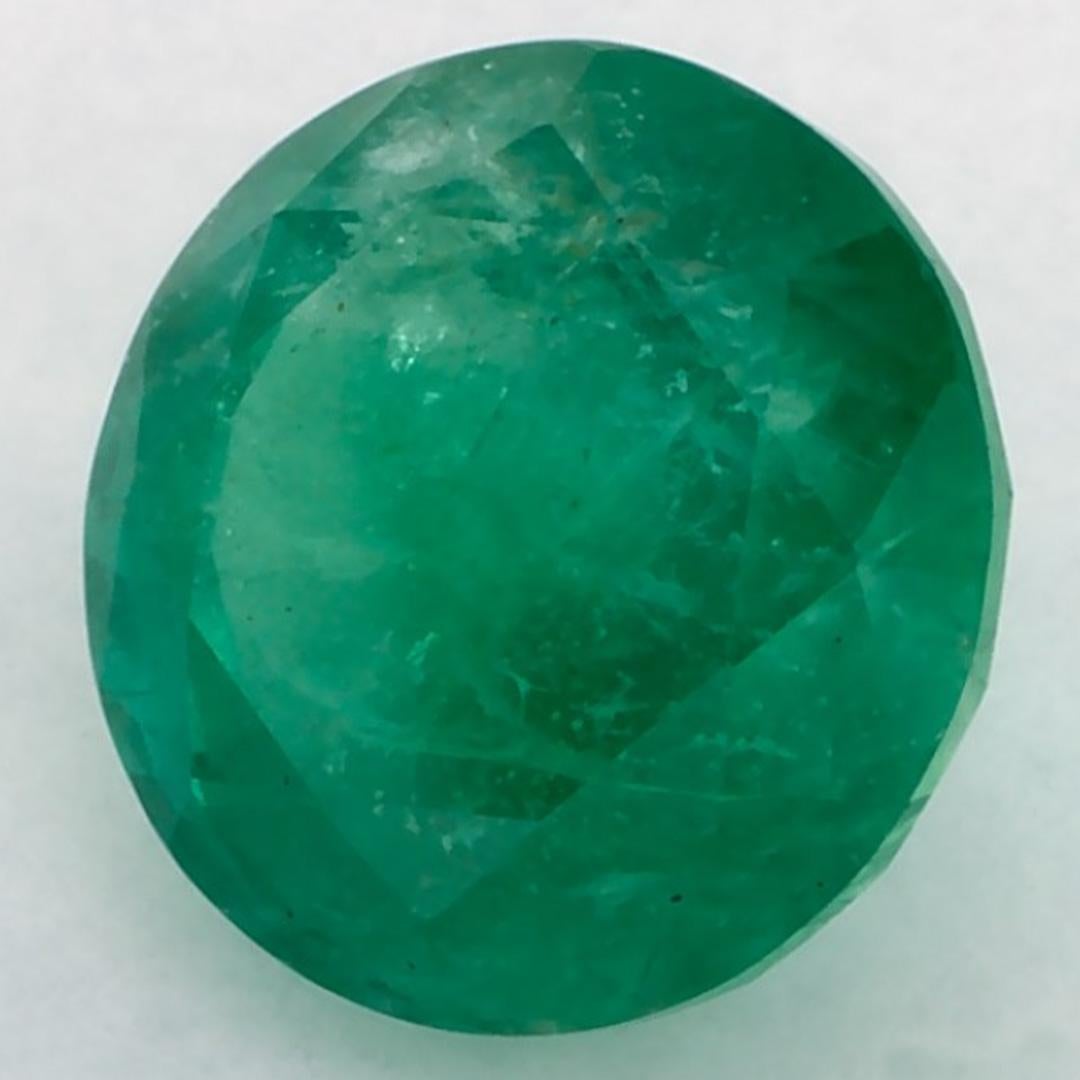 Round Cut 2.52 Ct Emerald Round Loose Gemstone For Sale