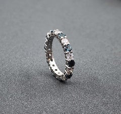 2.52 ct Natural Alexandrite & Diamond Eternity Band in Platinum